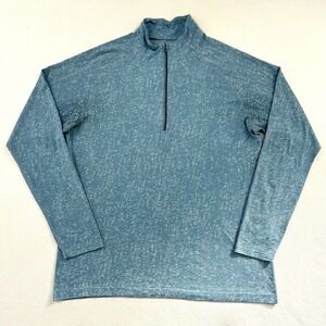 Lululemon Metal Vent Tech 1/2 Zip II Utility Blue White Long Sleeve Pullover XL